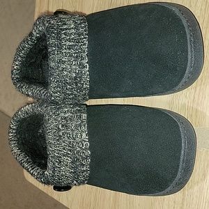 Clark's suede sweater clogs